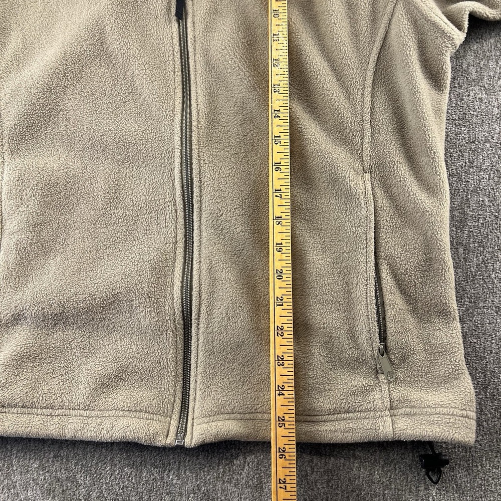 COLUMBIA Full Zip Fleece Cardigan Sweater‎ Tan Women's Size L Outdoors Comfort - Picture 4 of 7
